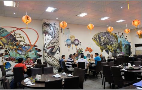 开封海鲜餐厅墙体彩绘